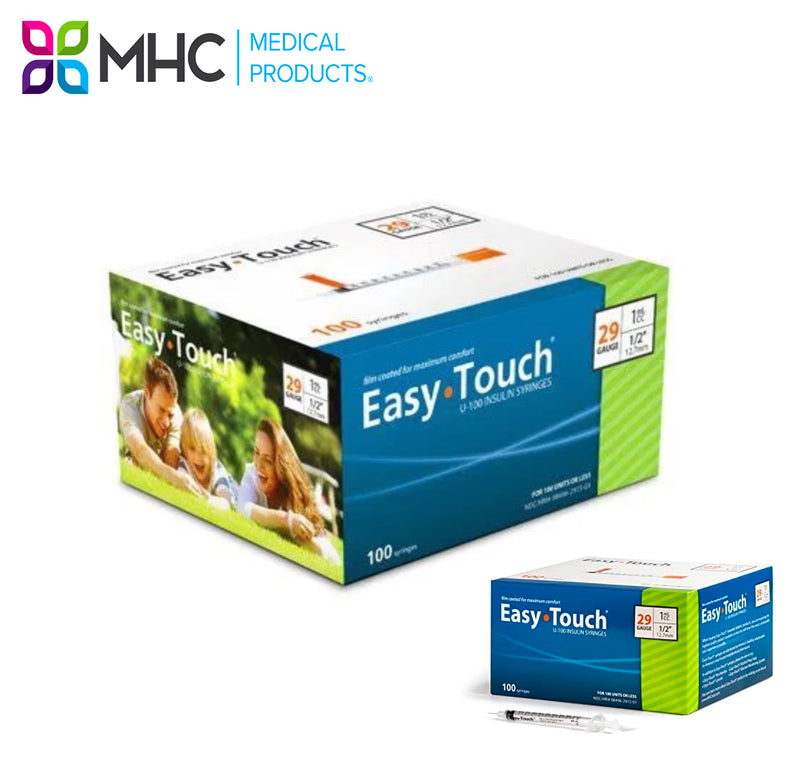 Easytouch 1cc, 29G x 1/2" (12mm) Diabetic Needle Syringe (100)