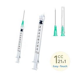 1cc, 21 Gauge x 1" Syringe with Needle Combo (50pk)