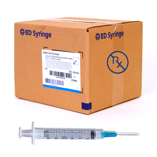 BD 3mL, 25G x 1" Luer Lock Sterile Syringe with Needle (10pk)
