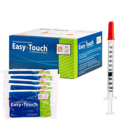 Easytouch 1ml, 29 Gauge x 1/2" Diabetic Syringe with Needle (50pk)